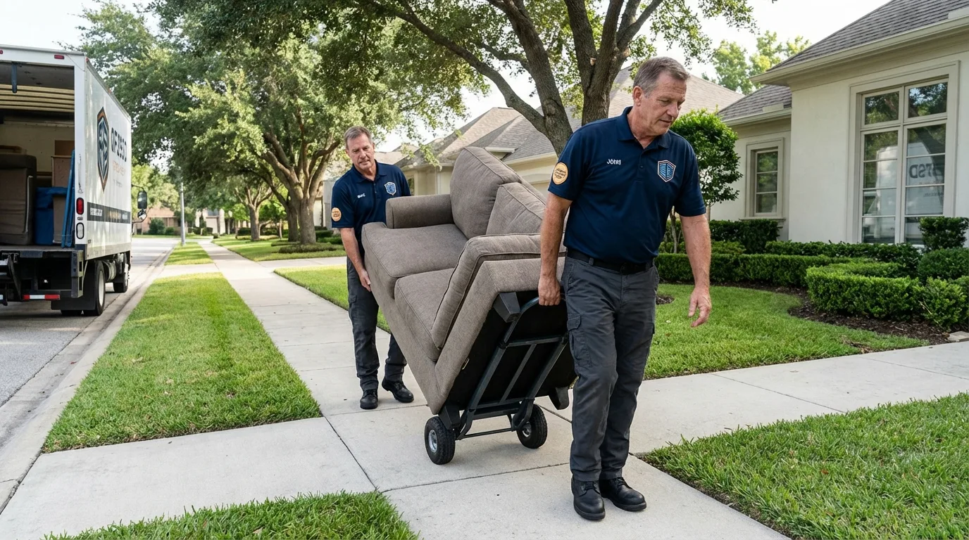 Local residential moving crew loading furniture in Loveland, CO