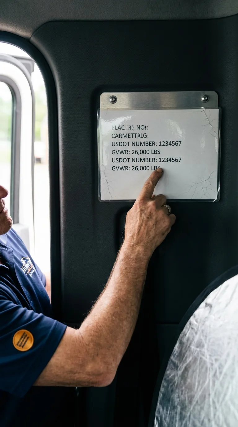 USDOT licensing placard verification in Loveland